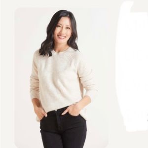 Evereve Millie shaker sweater in oatmeal